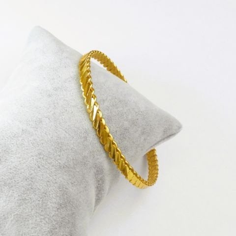 22 Ayar Altın Kaplama Üçlü Burma Bilezik AB15