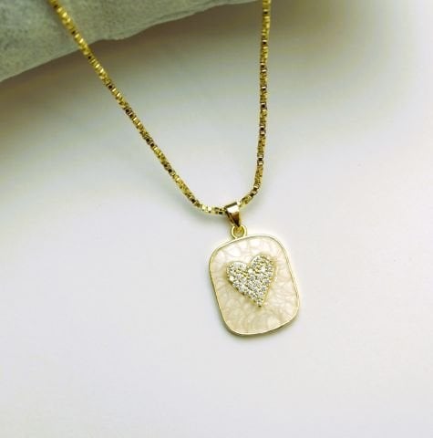14 K Rengi Xuping Kalp Kolye TK262