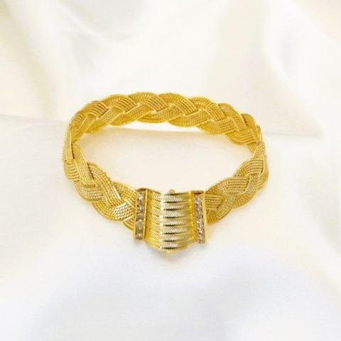 İmitasyon Altın Renginde Hasır Kelepçe Bilezik AB21