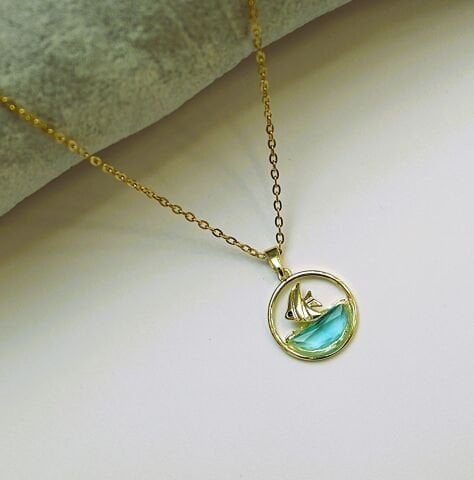 14K Rengi Balık Çelik Kolye TK366