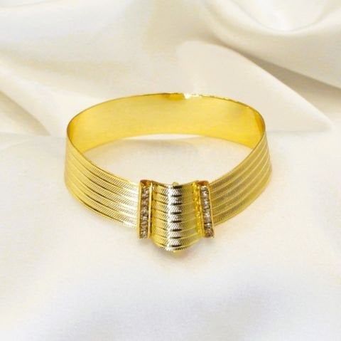 İmitasyon Altın Kaplama Hasır Kelepçe Bilezik AB22