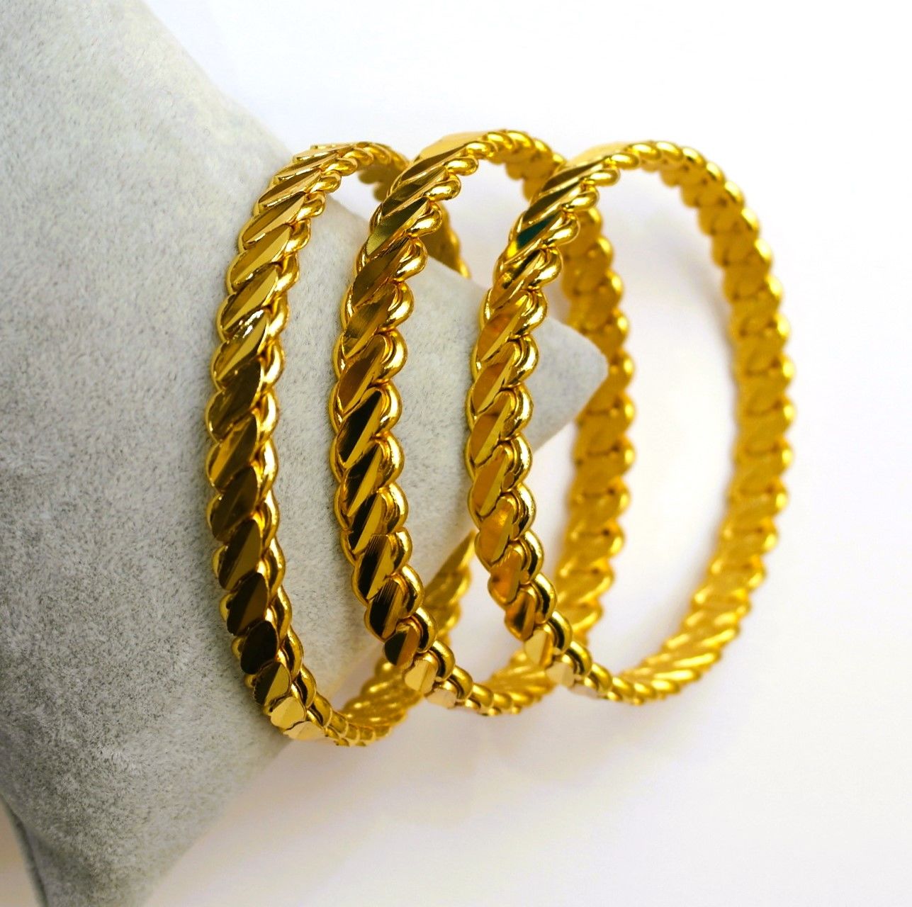 Altın Kaplama Kalın Adana Burgu Üçlü Bilezik AB128