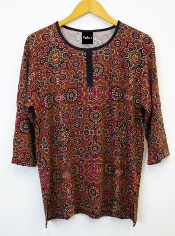42/44/46 Beden Kapri Kol Viskon Bluz PB350