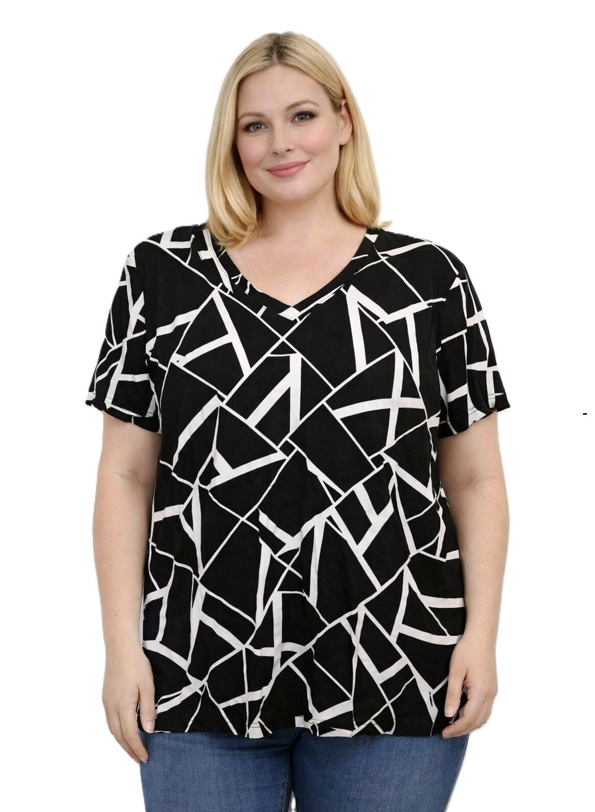 Büyük Beden V Yaka Tişört PB353