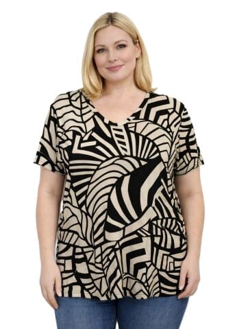 Büyük Beden V Yaka Tişört PB354