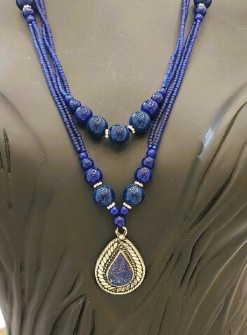 Lapis Lazuli Doğal Taş Kolye DT30