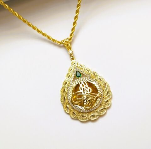 Altın Kaplama Tuğralı Kolye AB154