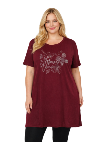 Büyük Beden Taş Baskılı Tunik PB370