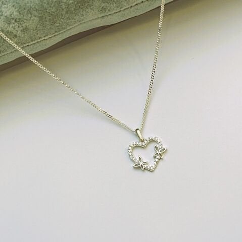 Taşlı Kalp Kolye 925 Ayar Gümüş GK04