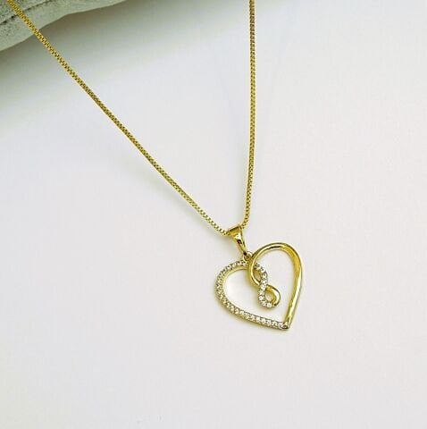14 K Rengi Xuping Kalp Sonsuzluk Kolye TK274
