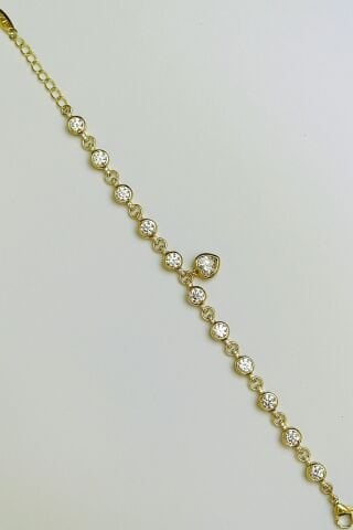 14 Ayar Altın Rengi Xuping Kalp Taşlı Bileklik TBL503