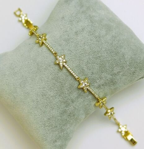 14 Ayar Altın Rengi Xuping Yıldız Taşlı Bileklik TBL504
