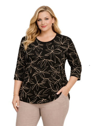 42/44/46 Beden Kapri Kol Viskon Bluz PB380