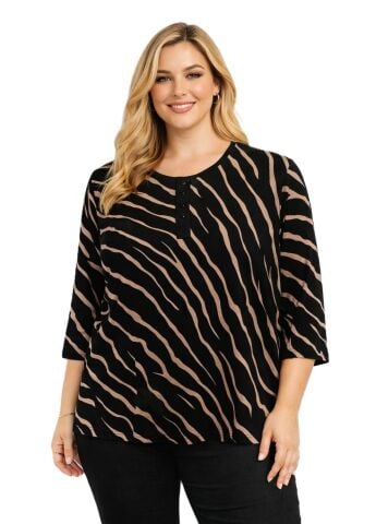 42/44/46 Beden Kapri Kol Viskon Bluz PB382