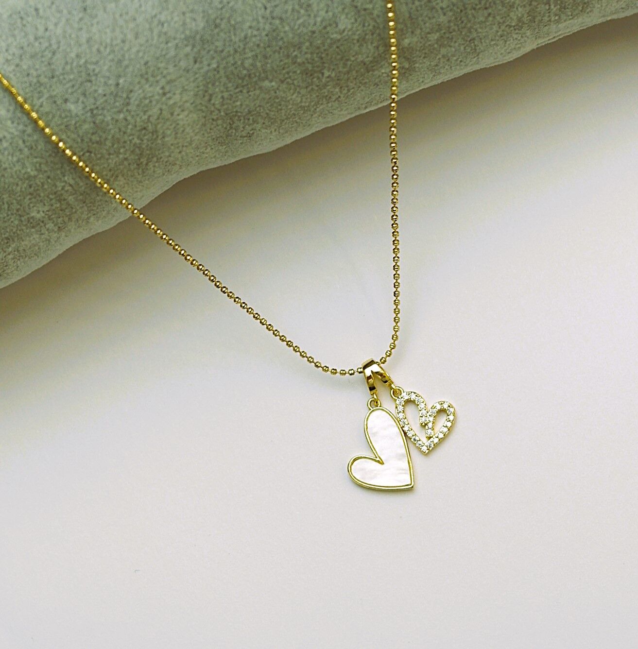 14 K Rengi Xuping Çift Kalp Kolye TK294