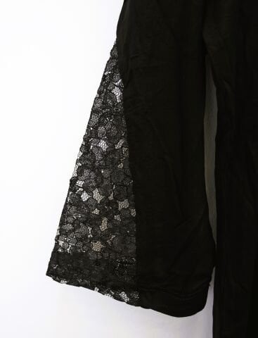 Büyük Beden Kapri Kol Bluz-Siyah PB385