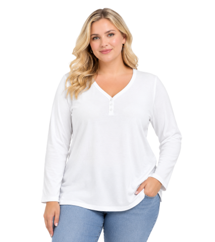 B&B Basic Pamuklu Bluz-Beyaz PB491