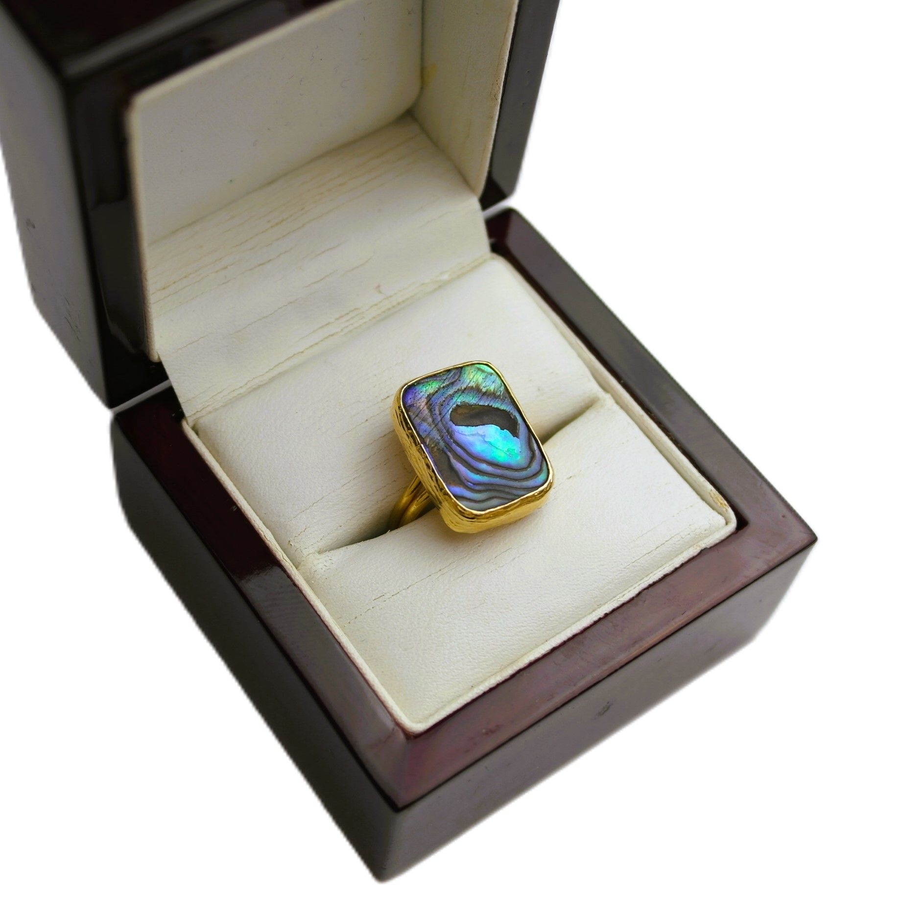 Doğal Taş Petrol Sedef Yüzük DY028