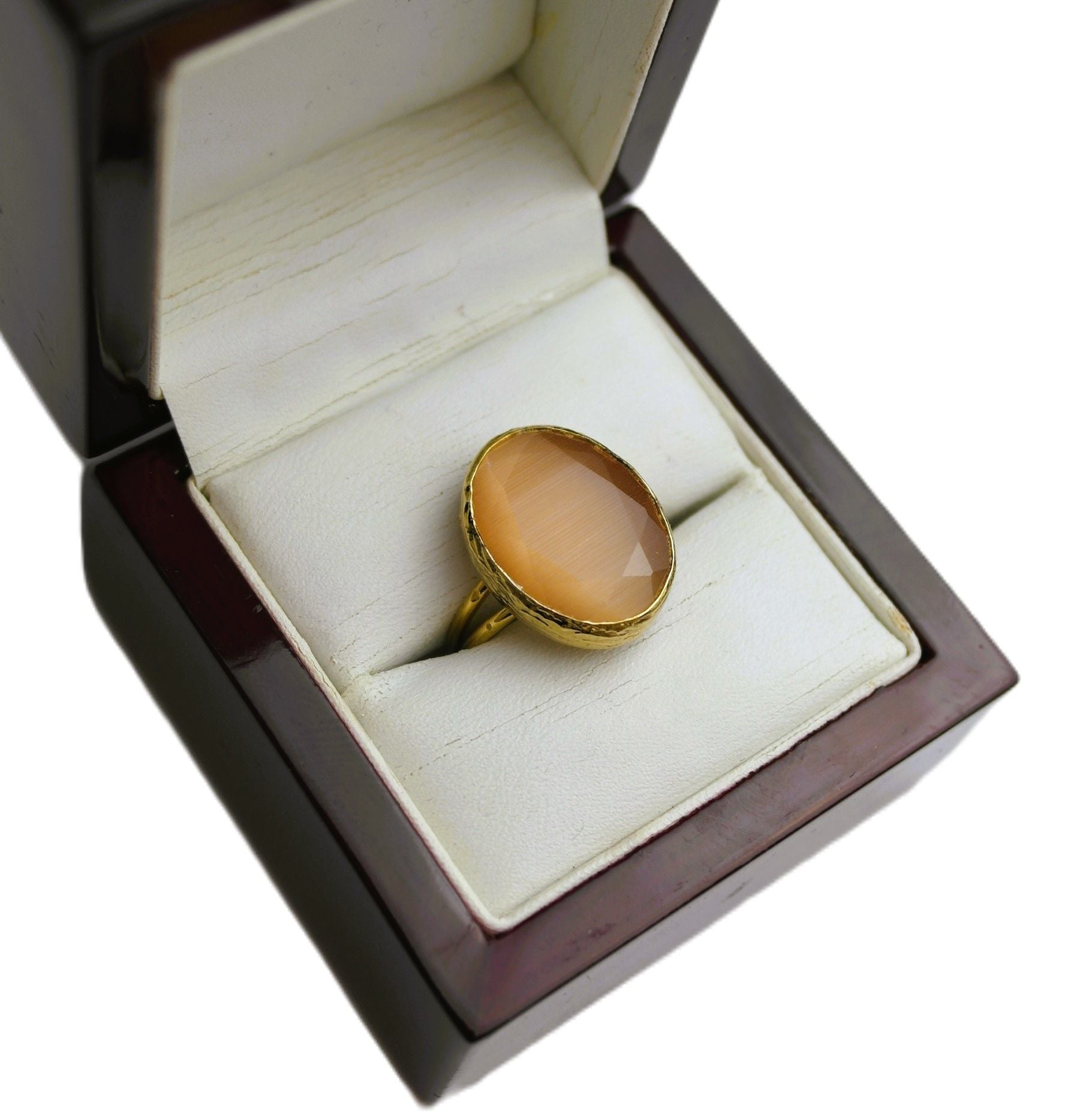 Doğal Taş Altın Kaplama Yüzük DY030