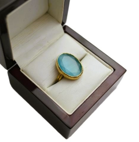 Doğal Taş Altın Kaplama Yüzük DY032