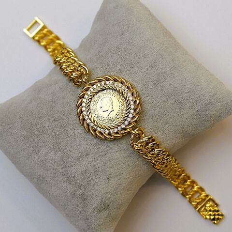 Altın Kaplama Çeyrek Altın Takılan Bileklik AB223