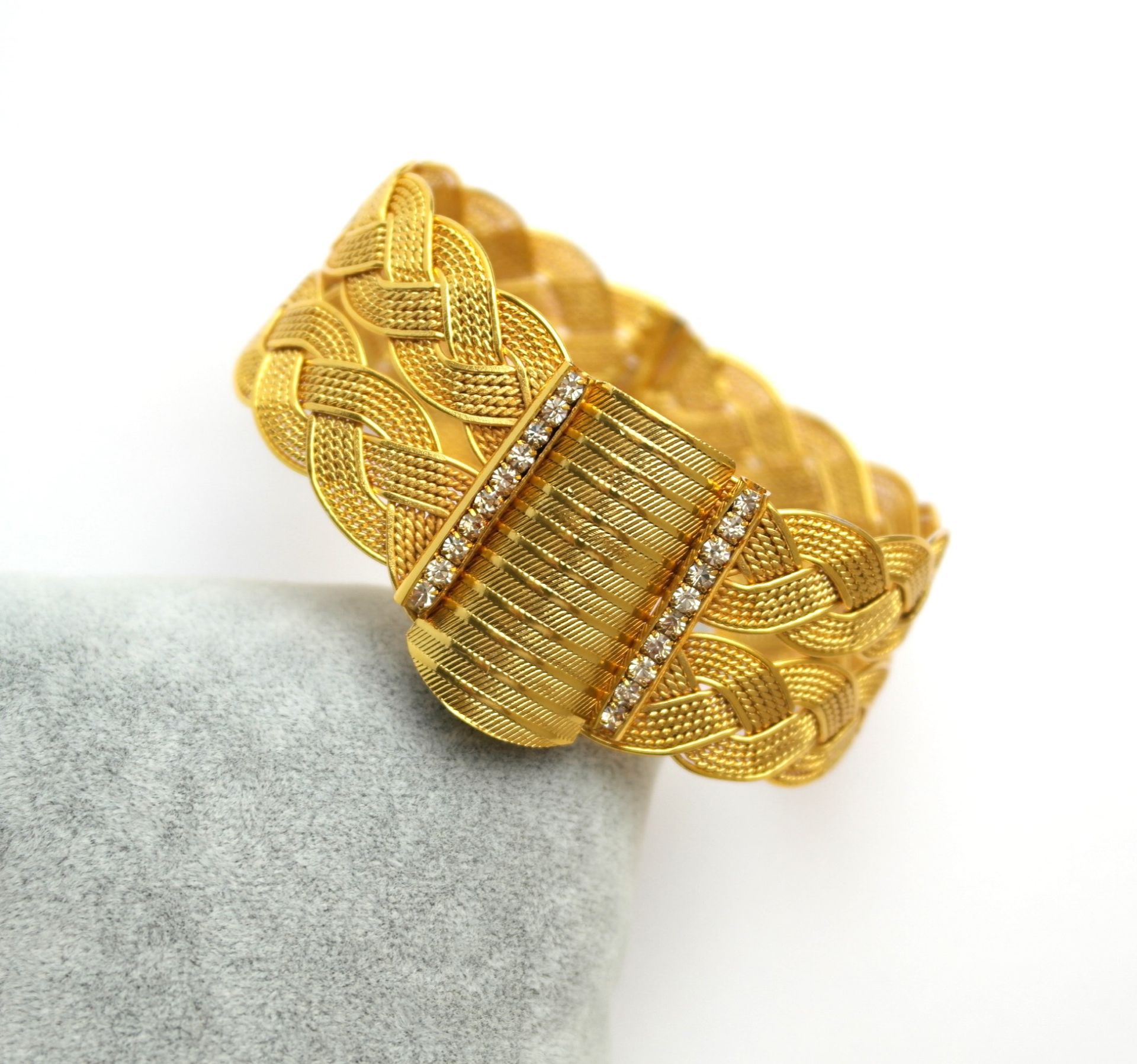 İmitasyon Altın Kaplama Hasır Kelepçe Bilezik AB51