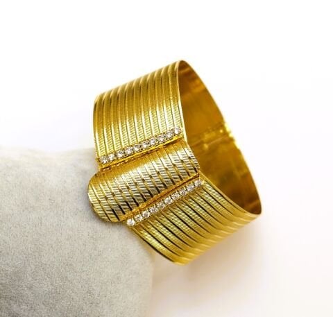 İmitasyon Altın Kaplama Hasır Kelepçe Bilezik AB164