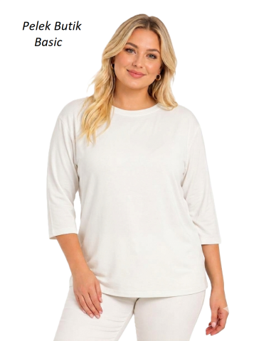 Truvakar Kol Basic Bluz - Beyaz PK06