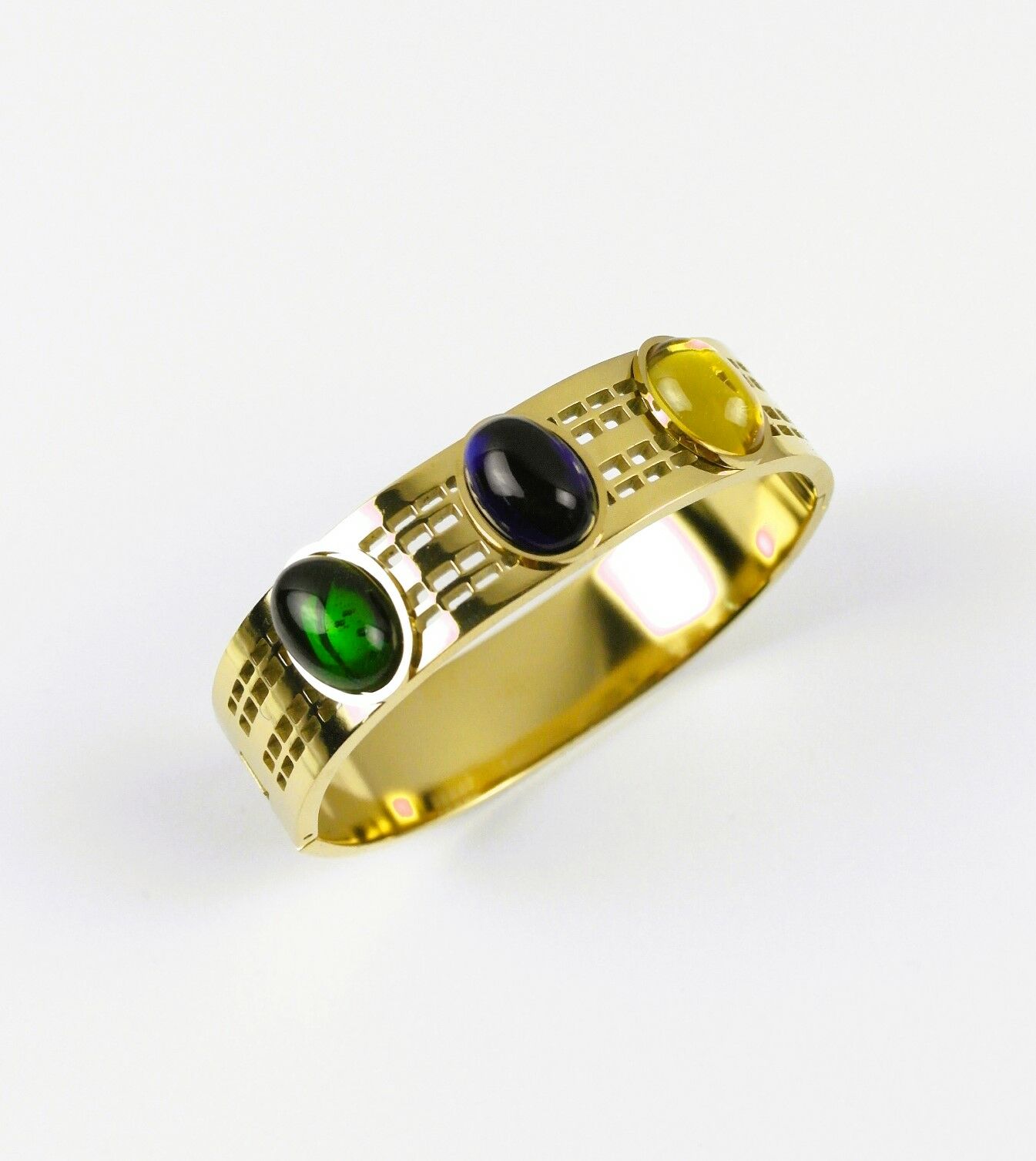 Renkli Taşlı Çelik Kelepçe Bileklik TBL14