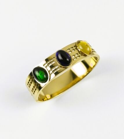 Renkli Taşlı Çelik Kelepçe Bileklik TBL14