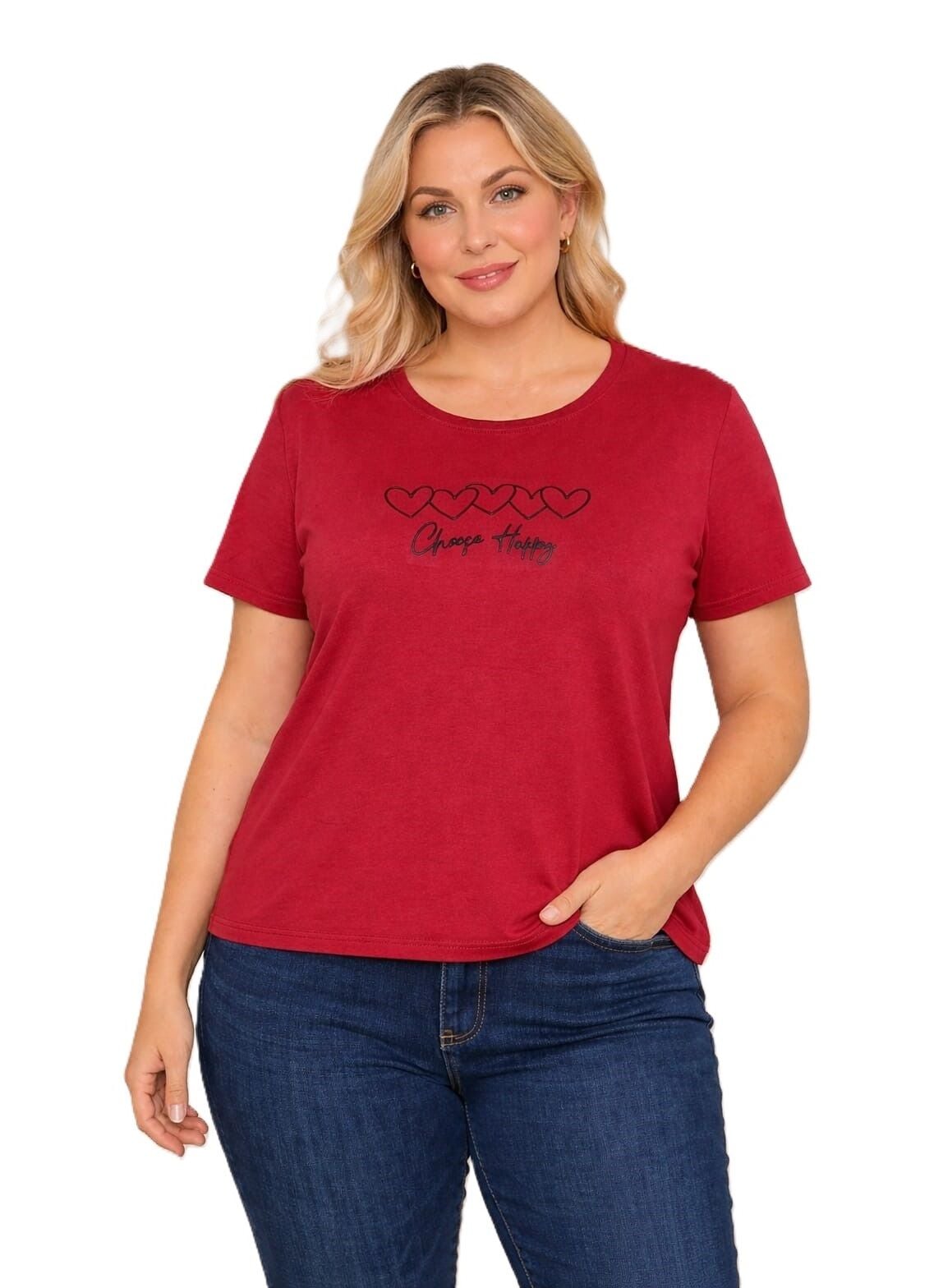 42/44/46 Beden Tişört-Kırmızı PB406