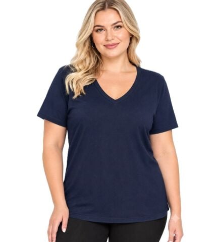 V Yaka Basic T-shirt - Lacivert PK11