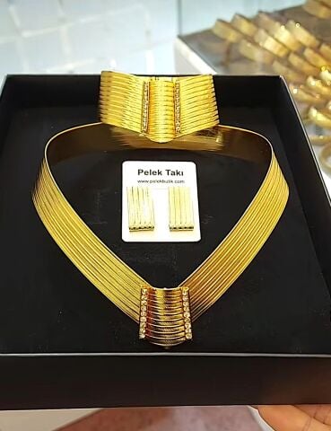 22 Ayar Altın Kaplama Hasır Set AB174