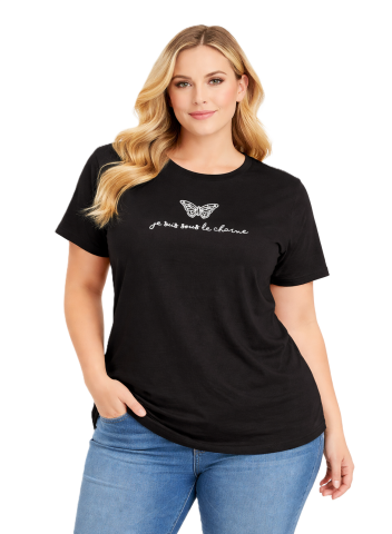 42/44/46 Beden Tişört-Siyah PB414