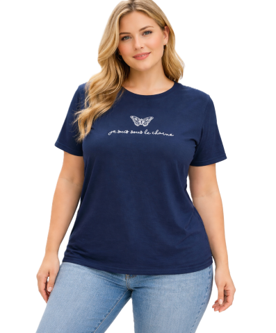 42/44/46 Beden Tişört-Lacivert PB416