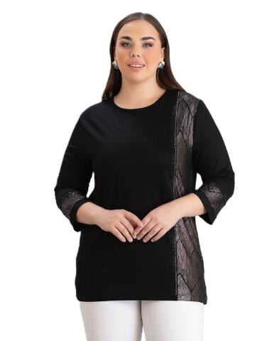 Büyük Beden Bluz - Siyah PB511
