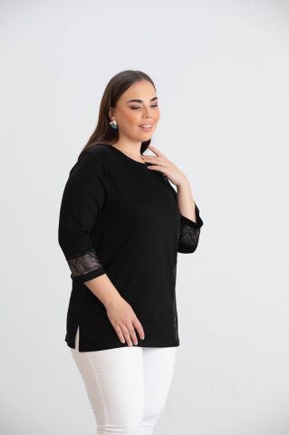 Büyük Beden Bluz - Siyah PB511