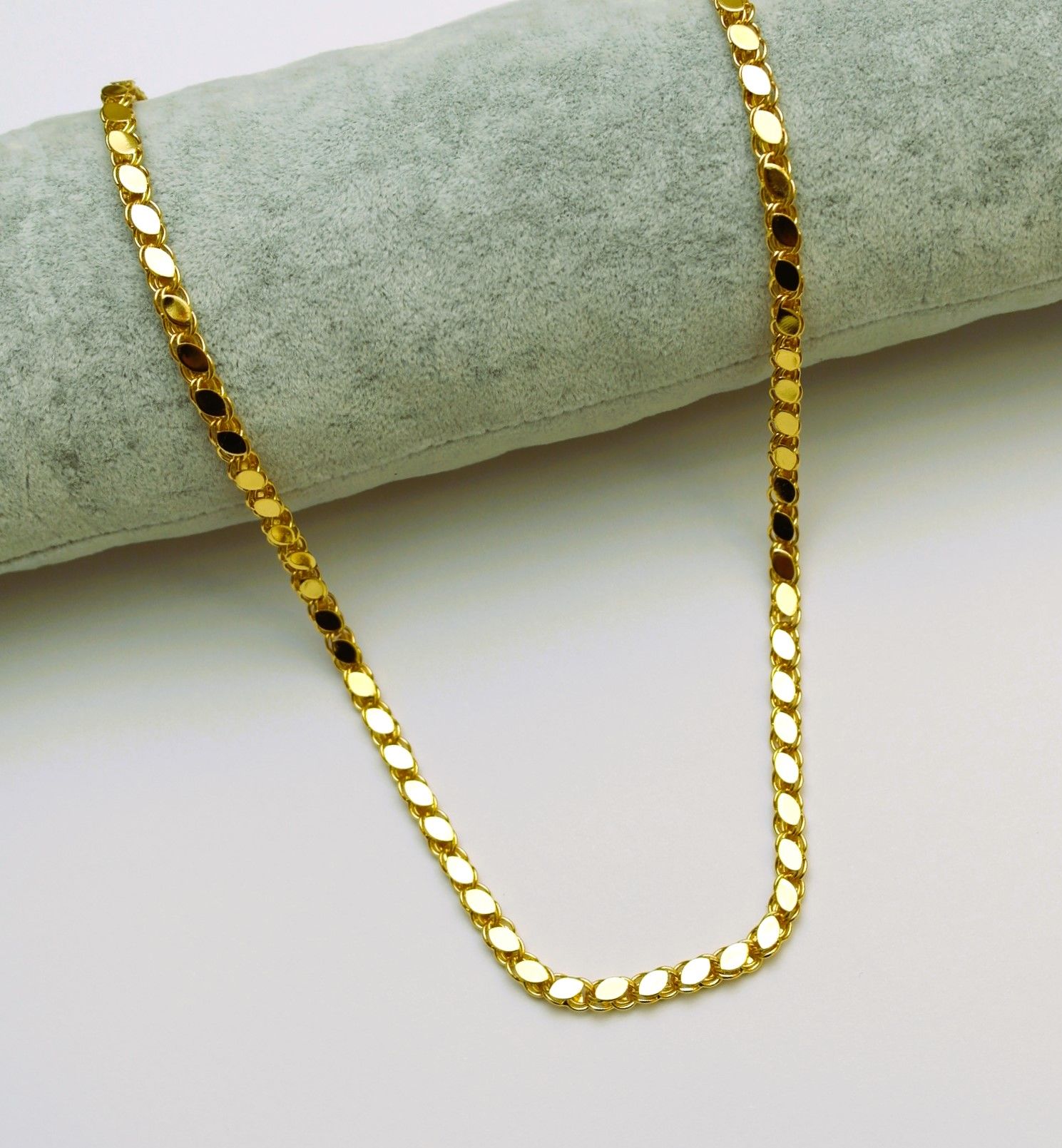 22 Ayar Altın Kaplama Pullu Zincir Kolye AB69