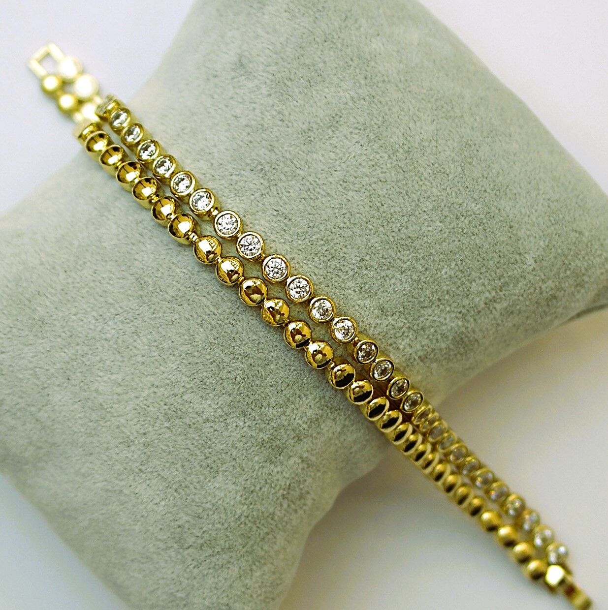 14 K Altın Rengi Xuping Çift Sıra Bileklik TBL524