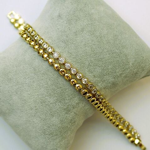 14 K Altın Rengi Xuping Çift Sıra Bileklik TBL524