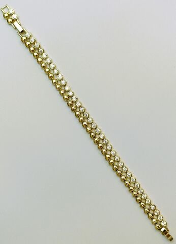 14 K Altın Rengi Xuping Çift Sıra Bileklik TBL524