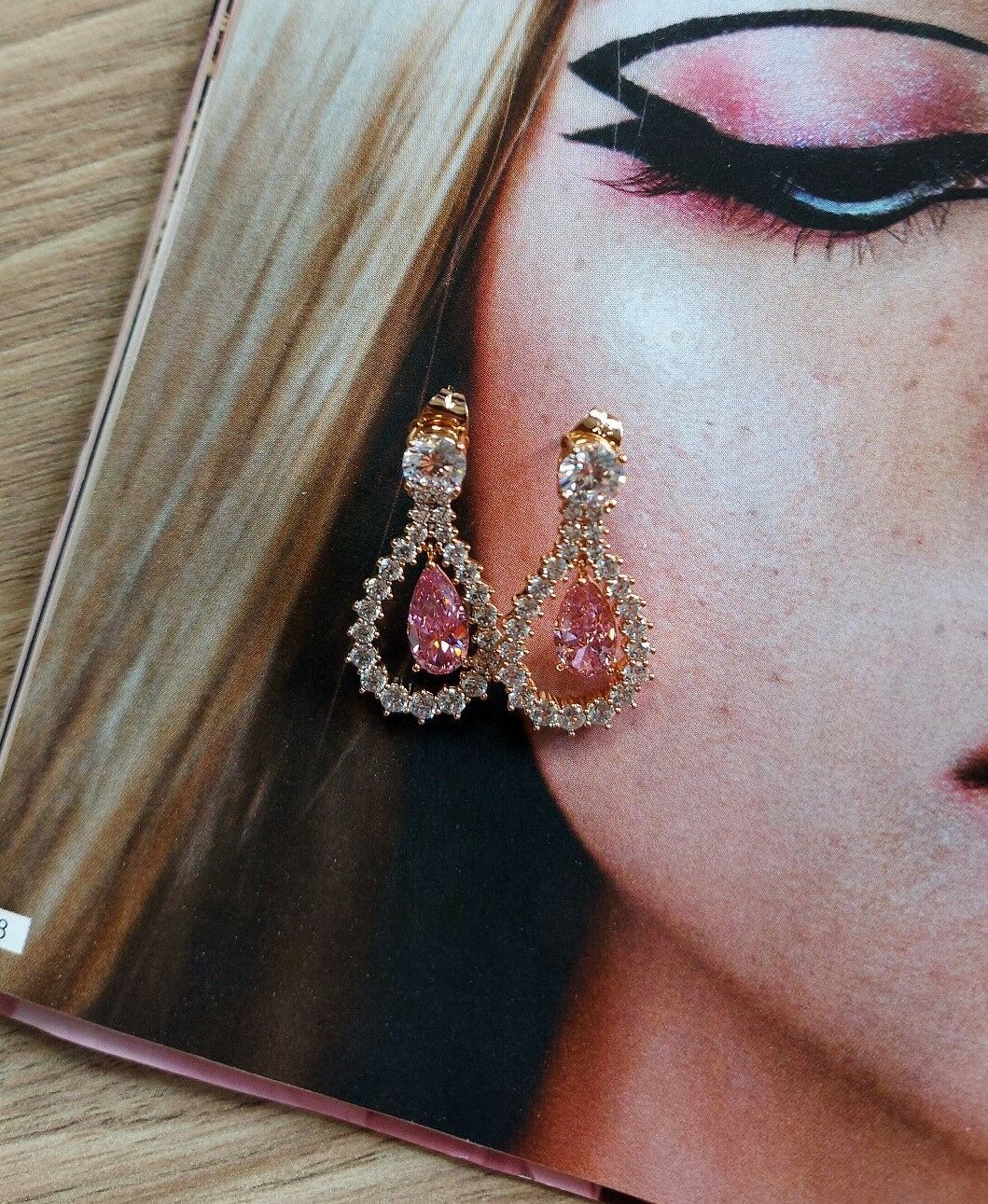 Pembe Taşlı Xuping Küpe ÇK02
