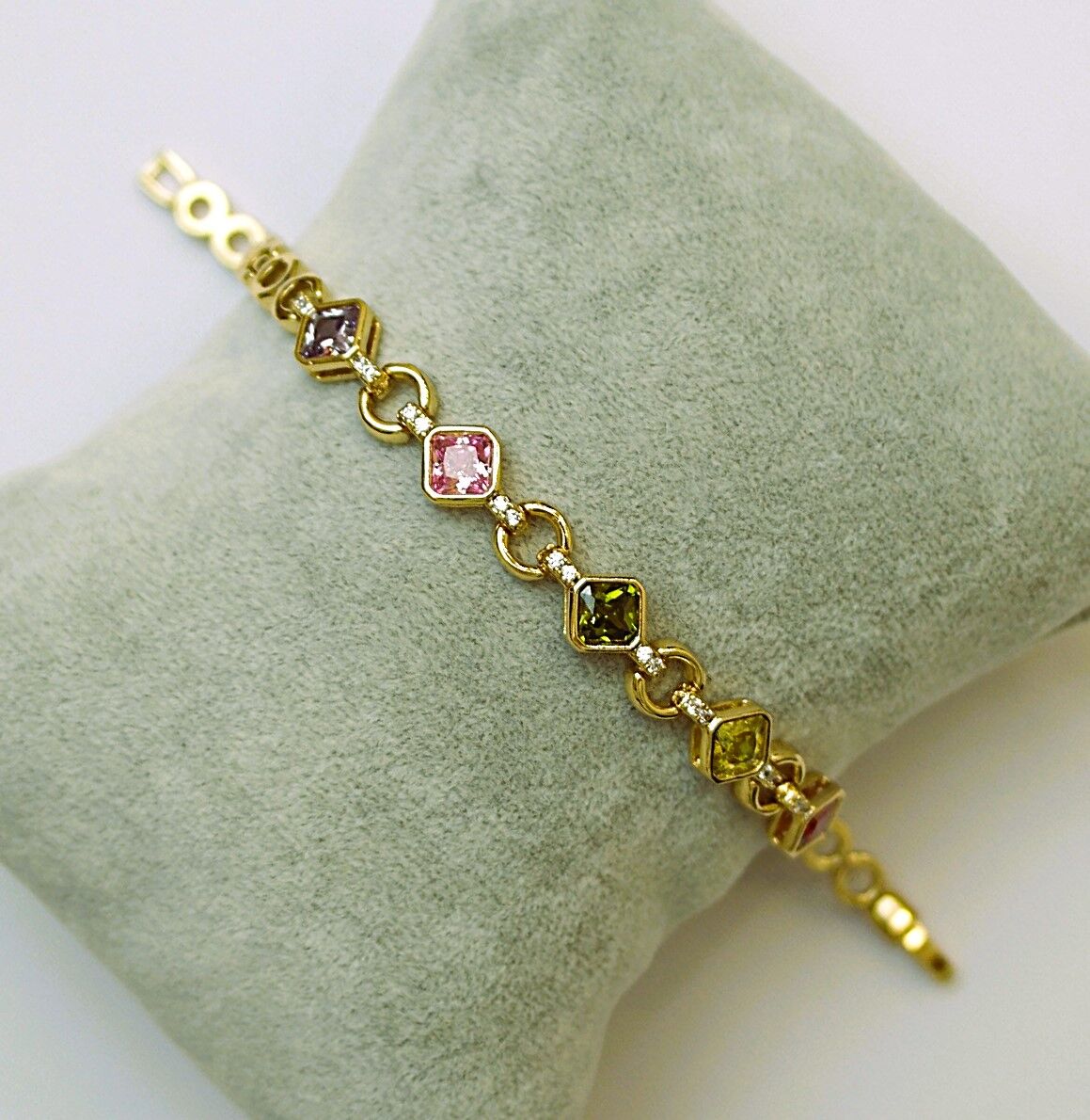 14 K Altın Rengi Xuping Renkli Taşlı Bileklik TBL528