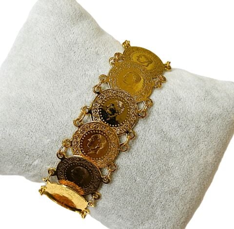 İmitasyon Altın Kaplama Çeyrekli Bileklik AB231