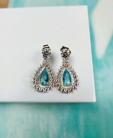 Mavi Taşlı Xuping Küpe ÇK13