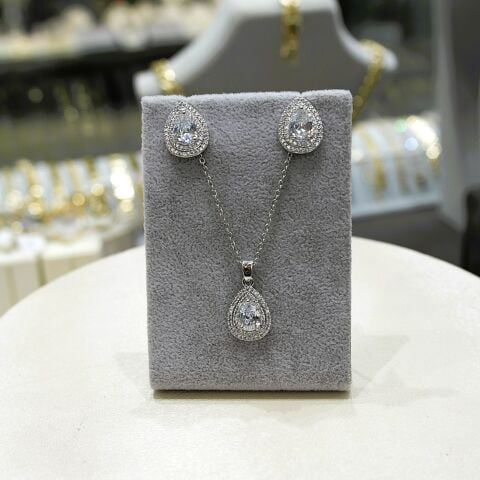 Zirkon Taşlı İkili Çelik Takım  ZS06