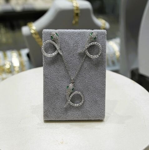 Zirkon Taşlı İkili Çelik Takım ZS07