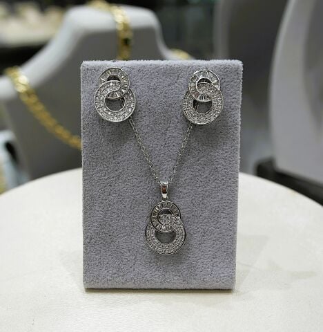 Zirkon Taşlı İkili Çelik Takım ZS08