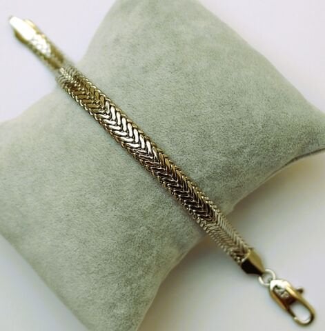 Gümüş Rengi Balık Sırtı Bileklik TBL545