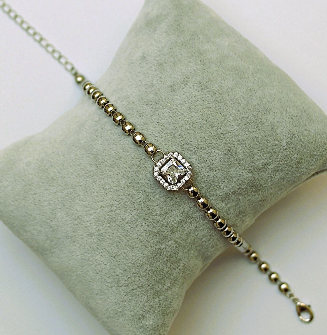 Gümüş Rengi Pırlanta Model Bileklik TBL546